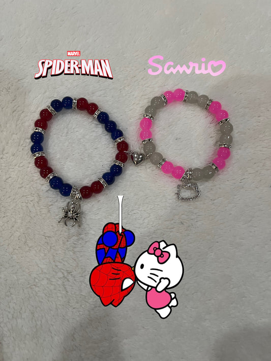 Hello kitty and Spiderman bracelets!